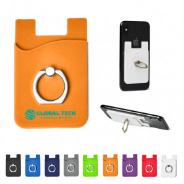 Product: SILICONE CARD HOLDER WITH METAL RING PHONE STAND