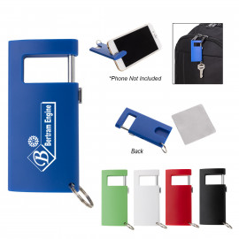 Product:  Phone Stand And Cleaning Cloth Key Tag