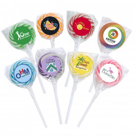 Product: SWIRL LOLLIPOP WITH ROUND LABEL