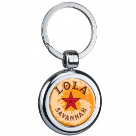 Product: Two Sided Budget Plated Domed Keytag Round