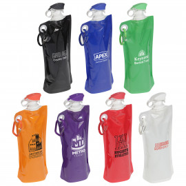 Product: 27 oz. Flip Top Foldable Water Bottle with Carabiner
