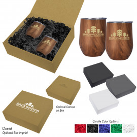 Product: 12 OZ. WOODGRAIN ALEXANDER STEMLESS WINE CUP GIFT SET