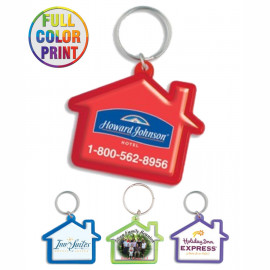 Product: House Shaped Plastic Keychain -Full Color Dome