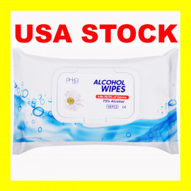 Product: USA STOCK - 50 Count 75% Alcohol Disinfectant Antiviral Single Use Disposable Non Toxic Wipes