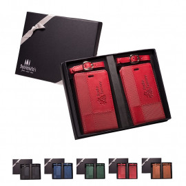 Product: TUSCANY™ DUO-TEXTURED LUGGAGE TAGS GIFT SET