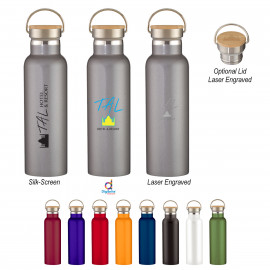 Product: 21 OZ. TIPTON STAINLESS STEEL BOTTLE WITH BAMBOO LID