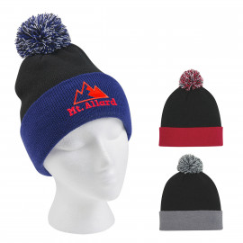 Product: KNIT POM BEANIE WITH CUFF