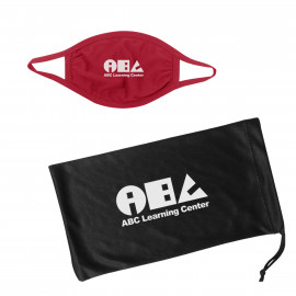 Product: Youth 2-Ply Cotton Mask & Mask Pouch With Antimicrobial Additive