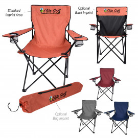 Product: Heathered Folding Chair With Carrying Bag