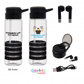 Product: 24 Oz. Tritan Banded Gripper Bottle With Wireless Earbuds