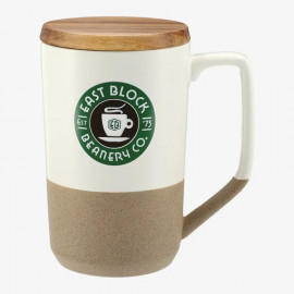 Product: Tahoe Tea & Coffee Ceramic Mug with Wood Lid 16oz