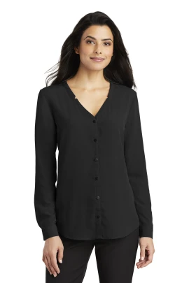 Product: Port Authority ® Ladies Long Sleeve Button-Front Blouse