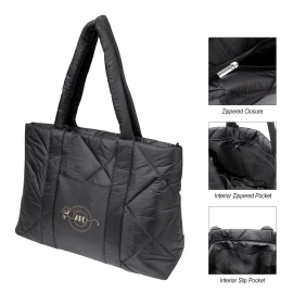 Product: LUXE QUILTED PUFFER TOTE BAG