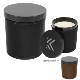 Product: SCENTED CANDLE WITH LEATHERETTE SLEEVE