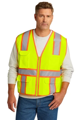 Product: CornerStone® ANSI 107 Class 2 Surveyor Zippered Two-Tone Vest