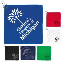 Product: THE WEDGE" 300GSM Heavy Duty Microfiber Golf Towel with Metal Grommet and Clip