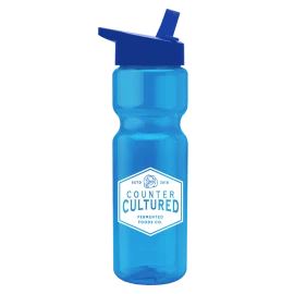 Product: 28 oz. Transparent Bike Bottles with Flip Straw Handle Lid