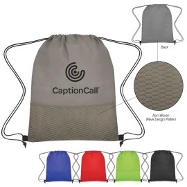 Product: Wave Design Non-Woven Drawstring Bag