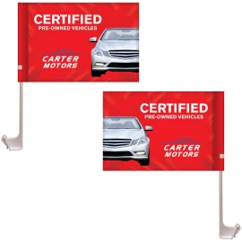 Product: 7.5" x 10.5" Stationary Use Double Sided KP Car Flag