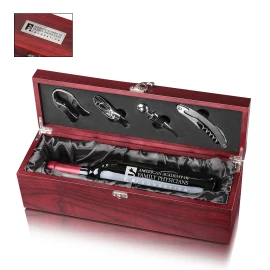 Product: Cobourg Wine Box - Rosewood/Black Satin