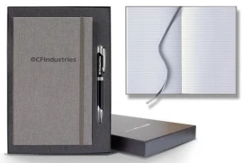 Product: Castelli Linen Banded Medio Lined White Page Journal Gift Set