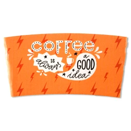 Product: White Smooth Coffee Cup Sleeve (Digital Printing)