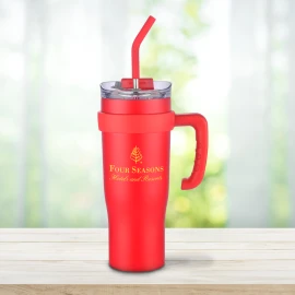 Product: 40 oz Travel Mug With Straw and Removable Handle