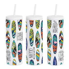 Product: 20 oz Slim Rubberized Tumbler With Spill Reduction Straw