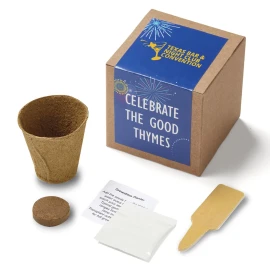 Product: Inspirational Celebrate Good Thymes Planter in Kraft Gift Box