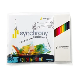 Product: Custom Cover Deluxe Adult Coloring Book & 8-Color Pencil Set (7"x7")