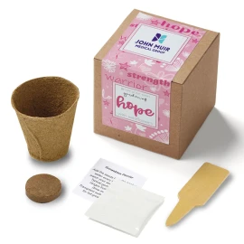 Product: Garden of Hope Planter in Kraft Gift Box (Pink)