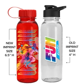 Product: 24 Oz. Transparent Sports Bottle w/Tethered Lid - Digital Imprint