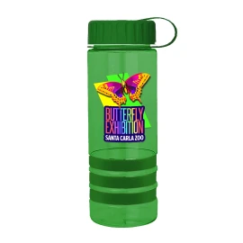 Product: 24 Oz. Sergeant Transparent Sports Bottle w/Grip Stripes & Tethered Lid