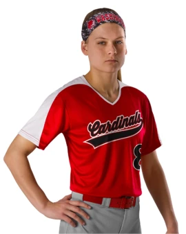 Product: Girls' V-Neck Fastpitch Jersey