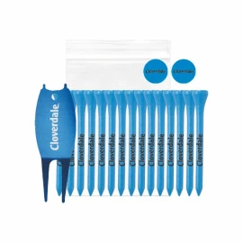 Product: Tee packs with 15 tees, 2 Ballmarkers, 1 Aluminum Divot Tool