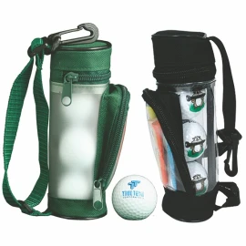 Product: Mini Golf Bag Tournament Gift Pack w/3 Plain White Golf Balls & 2 3/4" Golf Tees