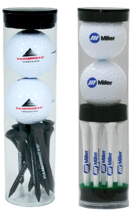 Product: 2 Ball Tube w/Nine 2 3/4" Tees & 2 Plain White Golf Balls