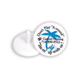 Product: Dime Sized White Golf Ball Markers w/2 Color Imprint (11/16")