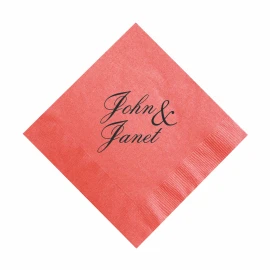 Product: Coral Pink 3 Ply Beverage Napkins