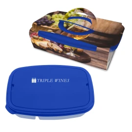 Product: 2-Section Lunch Container With Custom Handle Box