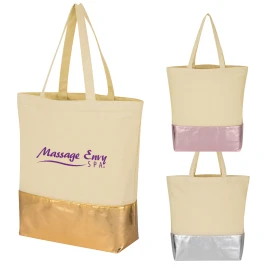 Product: Metallic Accent 12 Oz. Cotton Tote Bag