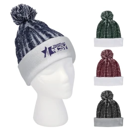 Product: Casey Cable Knit Pom Beanie With Cuff