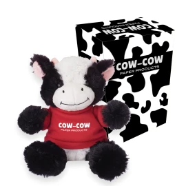 Product: 6" Cuddly Cow With Custom Box