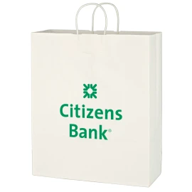 Product: Kraft Paper White Shopping Bag - 16" x 19"