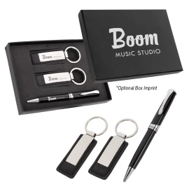 Product: Executive Pen And Leatherette Key Tag Box Set