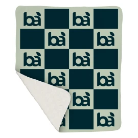 Product: 50" X 60" Checkerboard Knit Sherpa Blanket