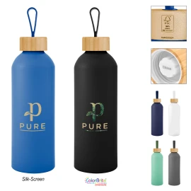Product: 25 Oz. Blaire Recycled Aluminum Bottle With Bamboo Lid And Carry Handle
