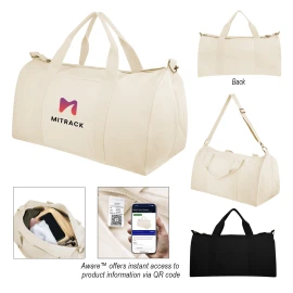Product: Aware™ 14 Oz. Recycled Cotton Flat Bottom Duffel Bag