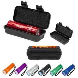 Product: Aluminum LED Flashlight And Small Hard Case Set