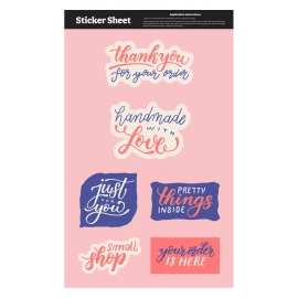 Product: Sticket Sheet 11.5" x 7" Custom Shapes